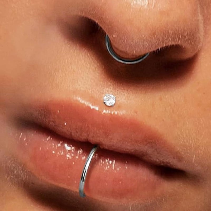 Incaton 20G Stainless Steel Nose Rings for Women Nose Rings Hoops L Shaped Nose Studs Screw Nose Piercing Jewelry for Women Men Silver Rose Gold Black Rainbow - Image 3